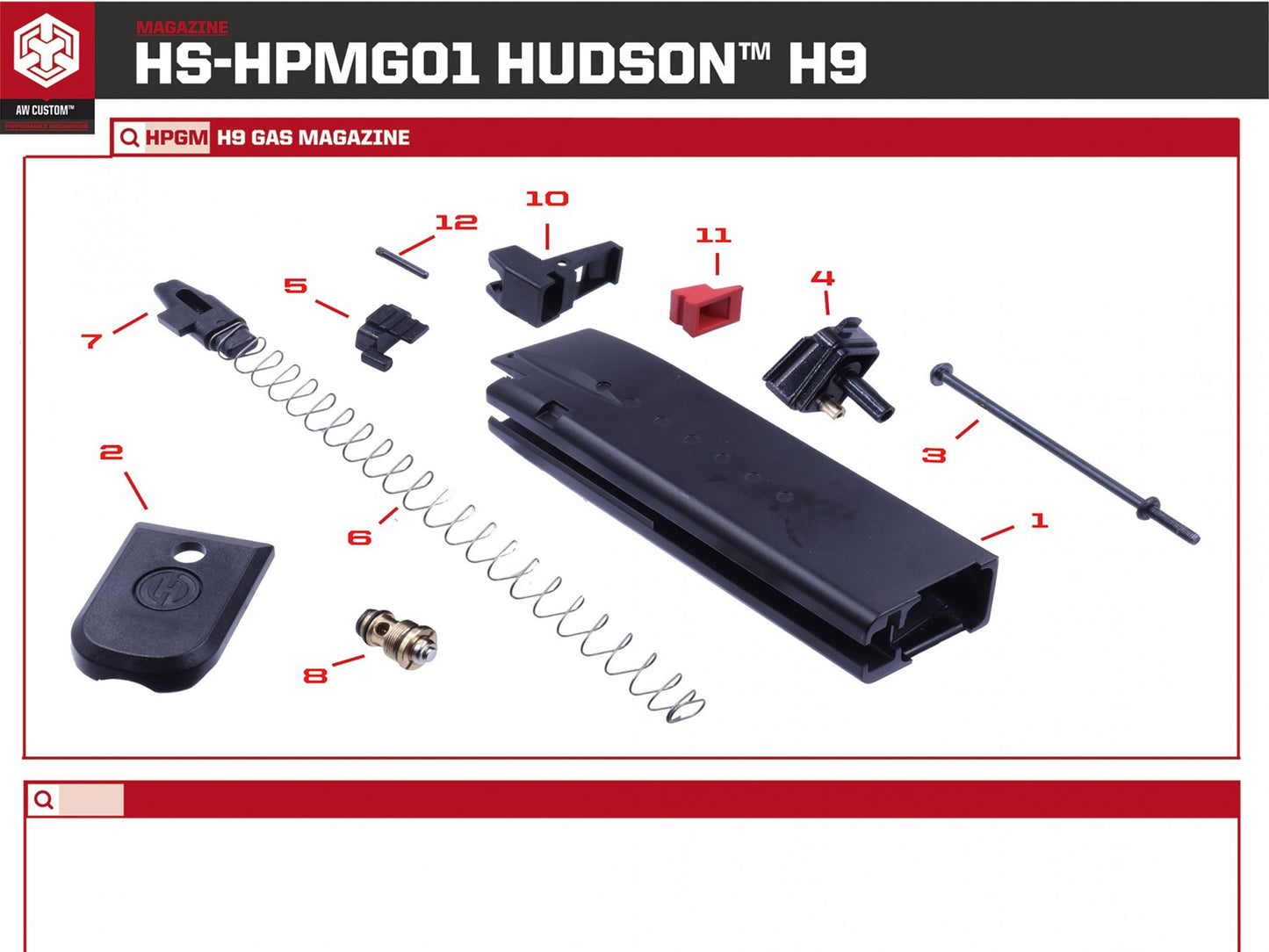 EMG Hudson H9 Gas Magazine Replacement Part.