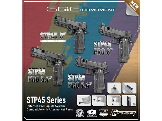 G&G STP45 PRO 8INCH Gas Blowback Airsoft Pistol.