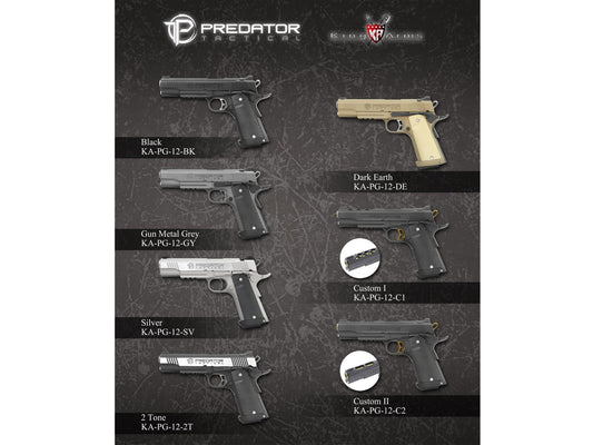 Predator Tactical Shrike 1911 Rail Gas Blowback Airsoft Pistol.