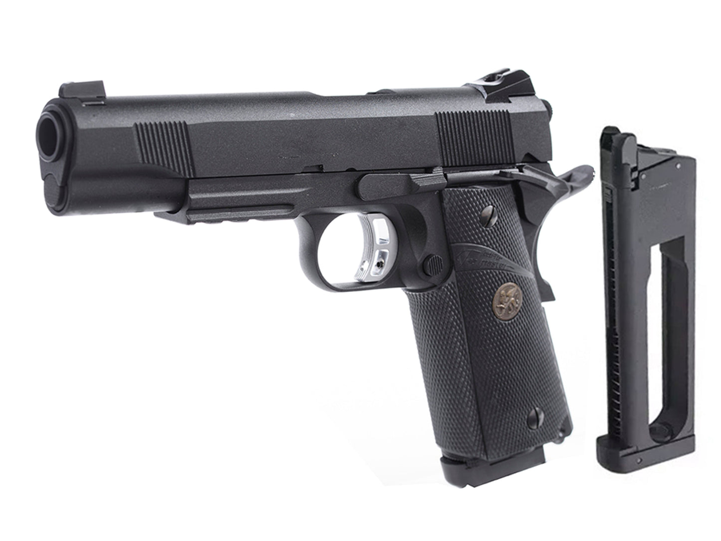 KJ WORKS MEU KP-07 Rail M1911A1 Gas Blowback Airsoft CO2 Pistol.