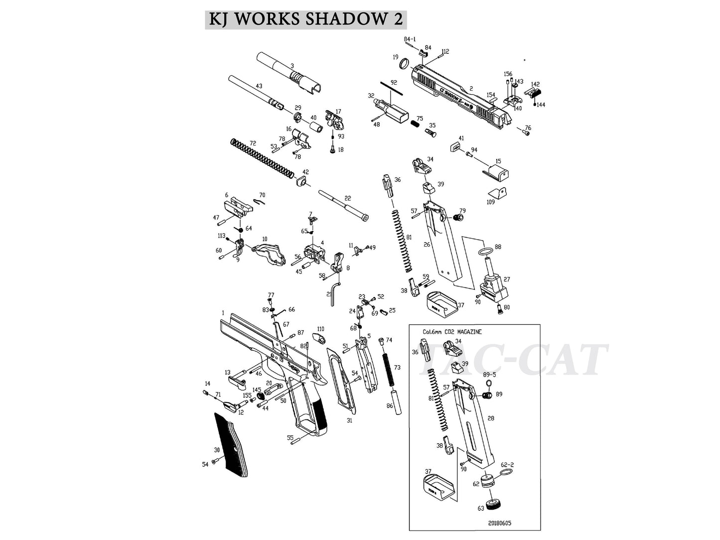 【純正部品】KJ WORKS CZ シャドウ Shadow 2 ハンドガン パーツ.