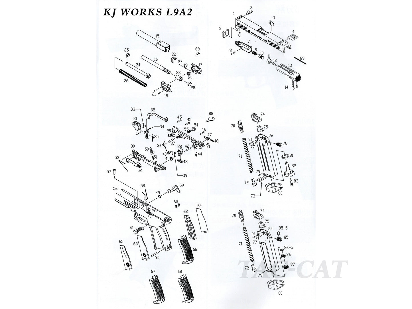【純正部品】KJ WORKS KP-09 CZ 75 ハンドガン パーツ.
