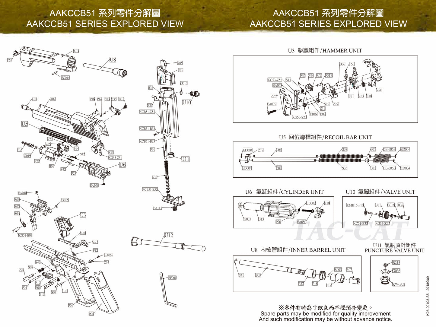 KWC Desert Eagle .50AE CO2 블로우백 가스건 순정부품.
