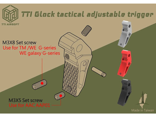 TTI AIRSOFT Adjustable Trigger For Tokyo Marui / WE G-Series GBB Pistol .