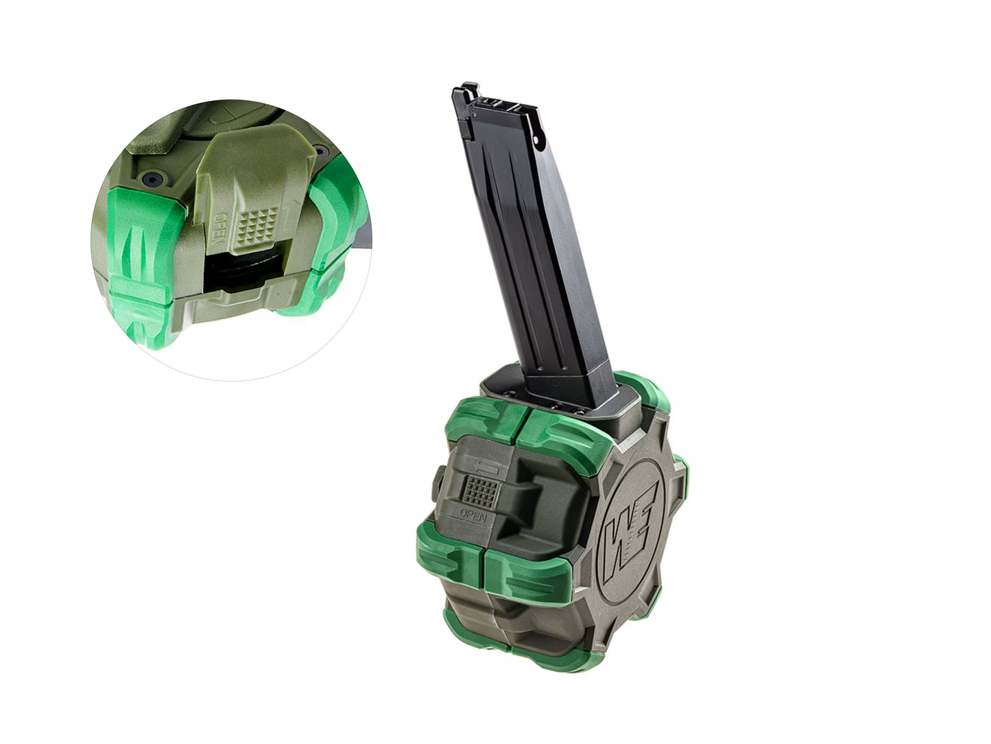 WE HI-CAPA 5.1 Series 350rds Drum Magazine.