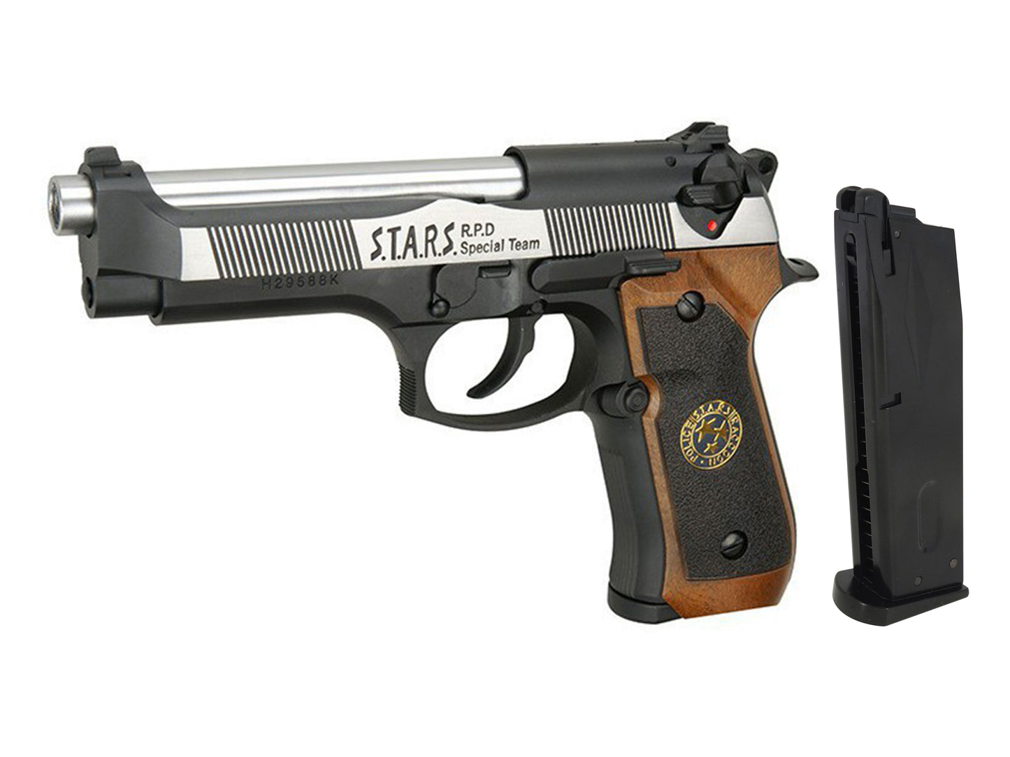 WE Samurai Edge Biohazard M9 Gas Blowback Airsoft Pistol.