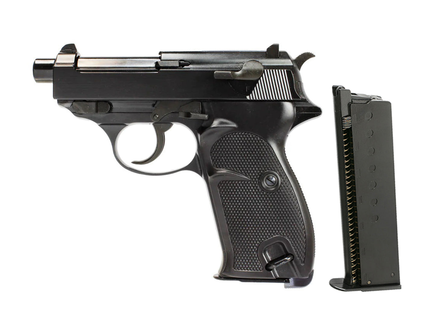 WE WALTHER P38K Gas Blowback Airsoft Pistol.