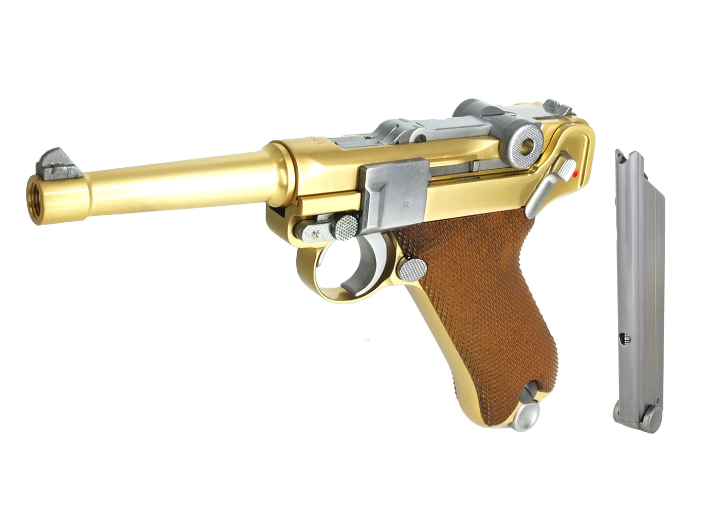 WE Luger P08 4INCH Gas Blowback Airsoft Pistol.