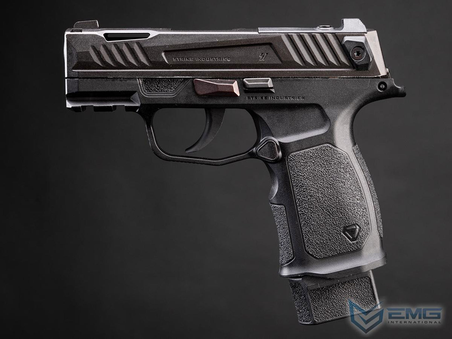 EMG Strike Industries SMP Strike Micro Pistol / P365 Gas Blowback Airsoft Pistol.