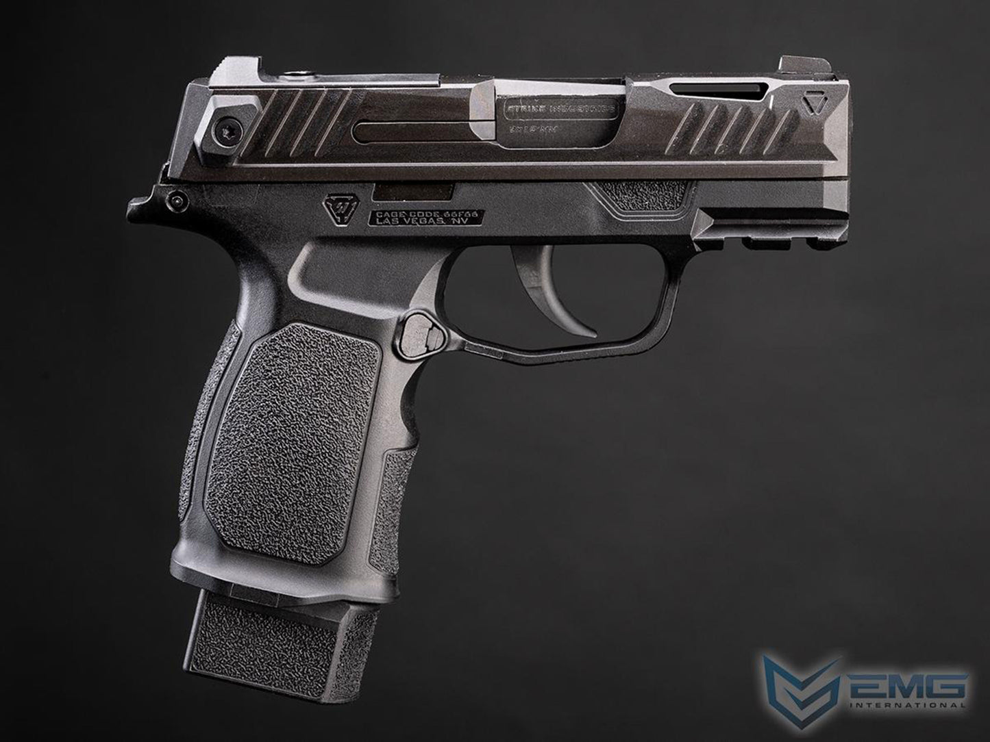 EMG Strike Industries SMP Strike Micro Pistol / P365 Gas Blowback Airsoft Pistol.