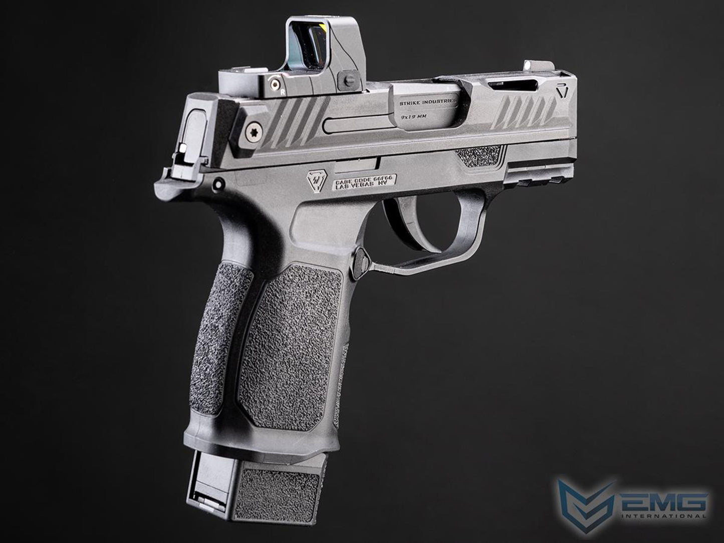 EMG Strike Industries SMP Strike Micro Pistol / P365 Gas Blowback Airsoft Pistol.