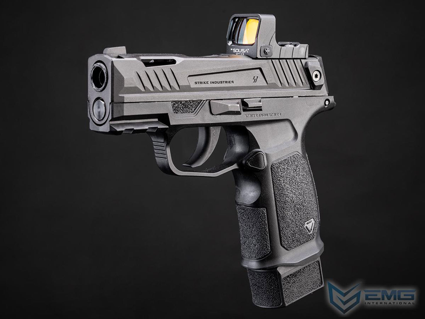 EMG Strike Industries SMP Strike Micro Pistol / P365 Gas Blowback Airsoft Pistol.