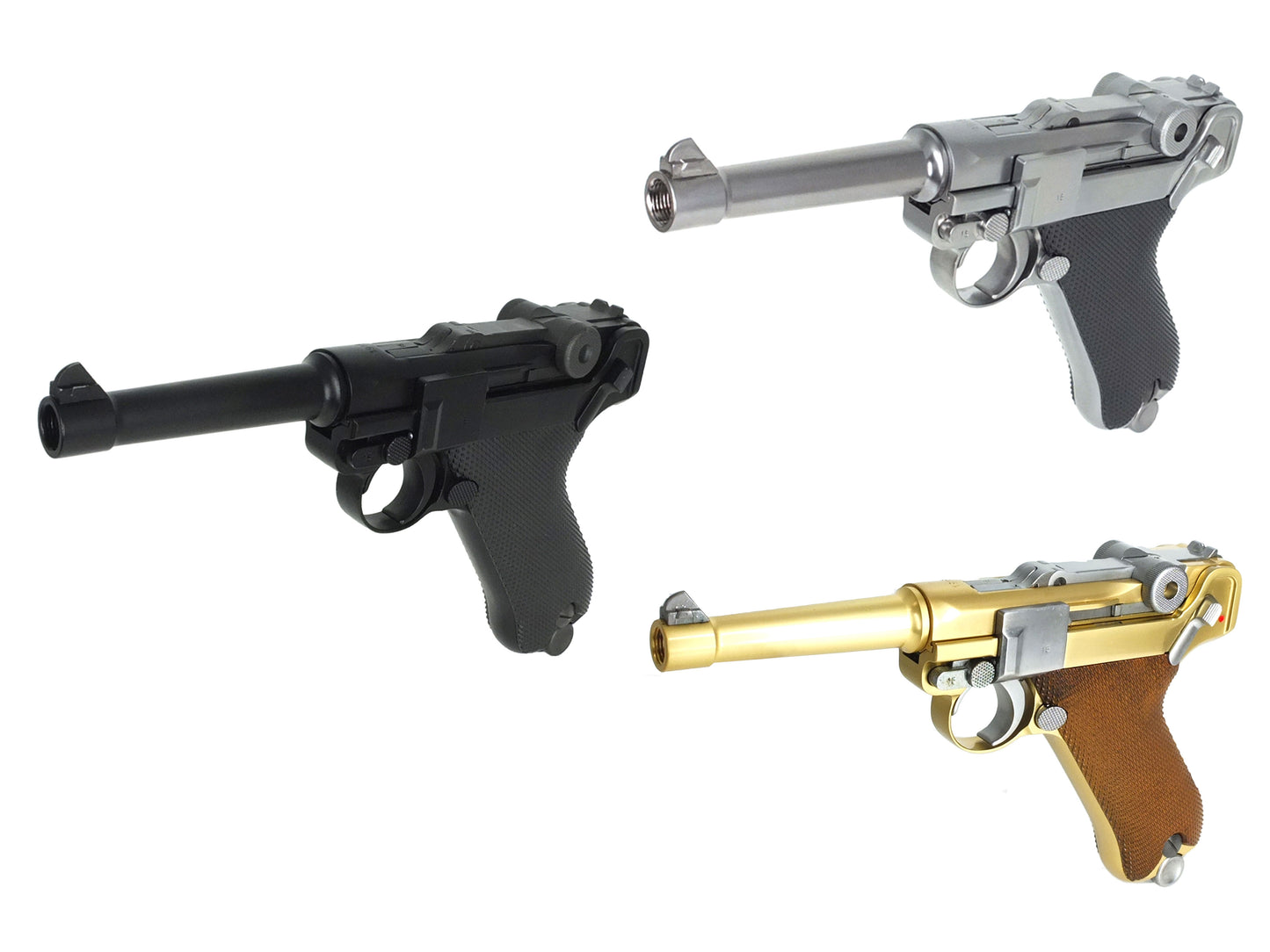 WE Luger P08 4INCH Gas Blowback Airsoft Pistol.