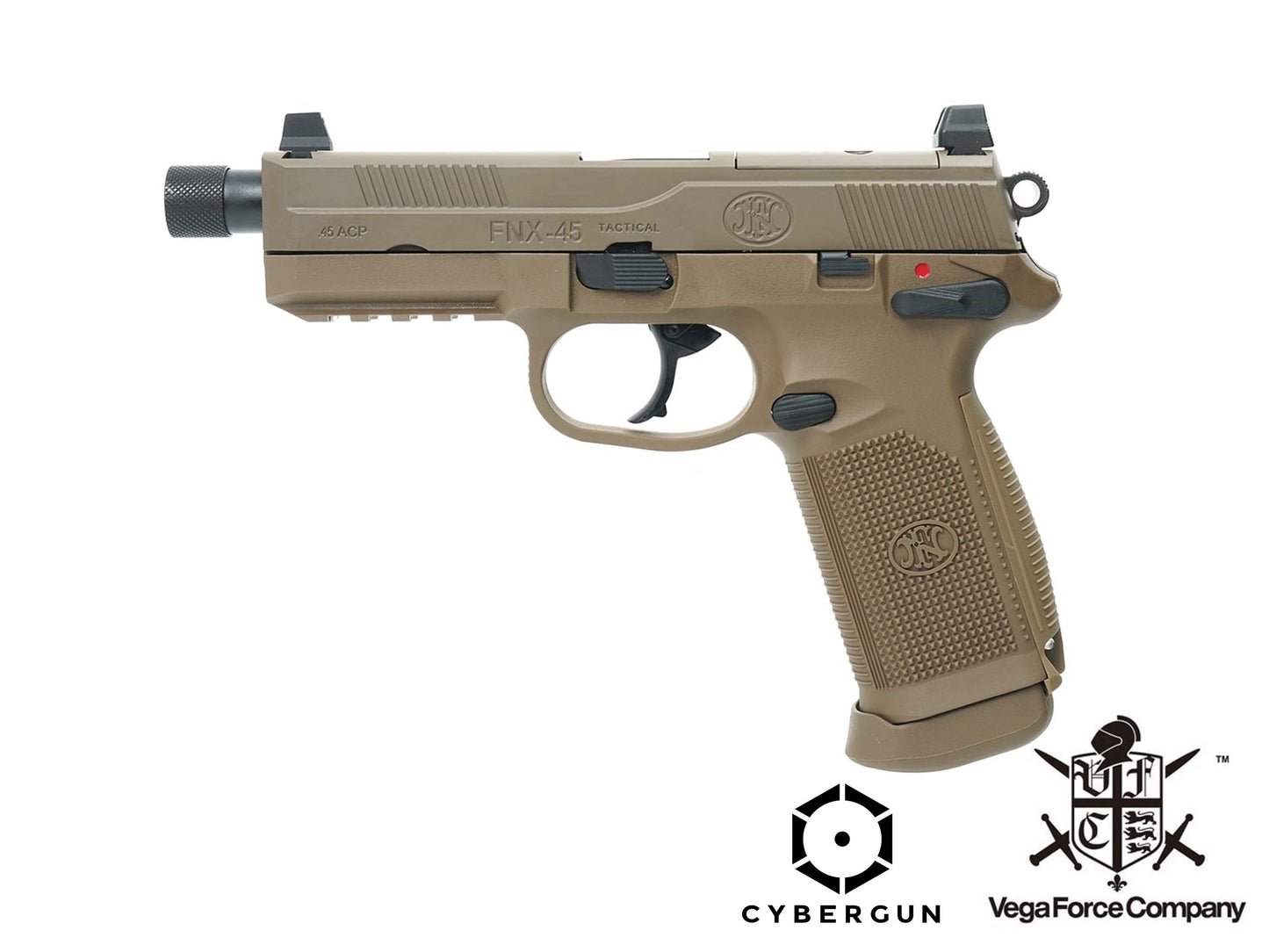 CYBERGUN | FN Herstal Licensed VFC FNX-45 Gas Blowback Airsoft Pistol.