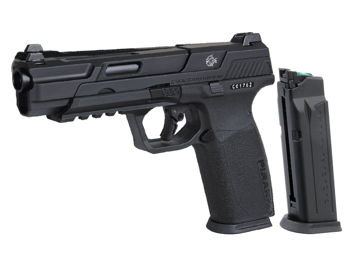 G&G Piranha MK I 가스 블로우백 에어소프트 권총.