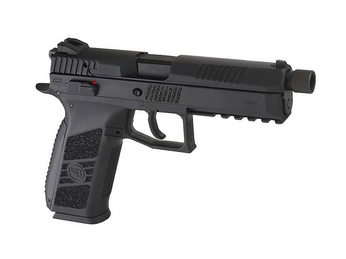 KJ WORKS CZ P-09 Duty Gas Blowback Airsoft Pistol. (Threaded Barrel Version)