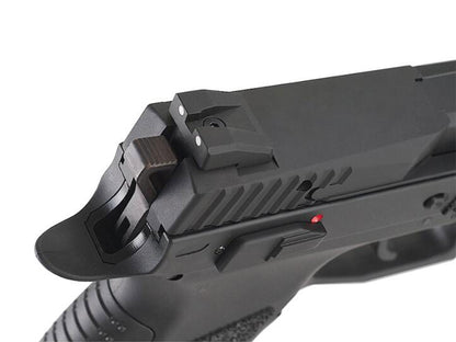 KJ WORKS CZ P-09 Duty Gas Blowback Airsoft Pistol. (Threaded Barrel Version)