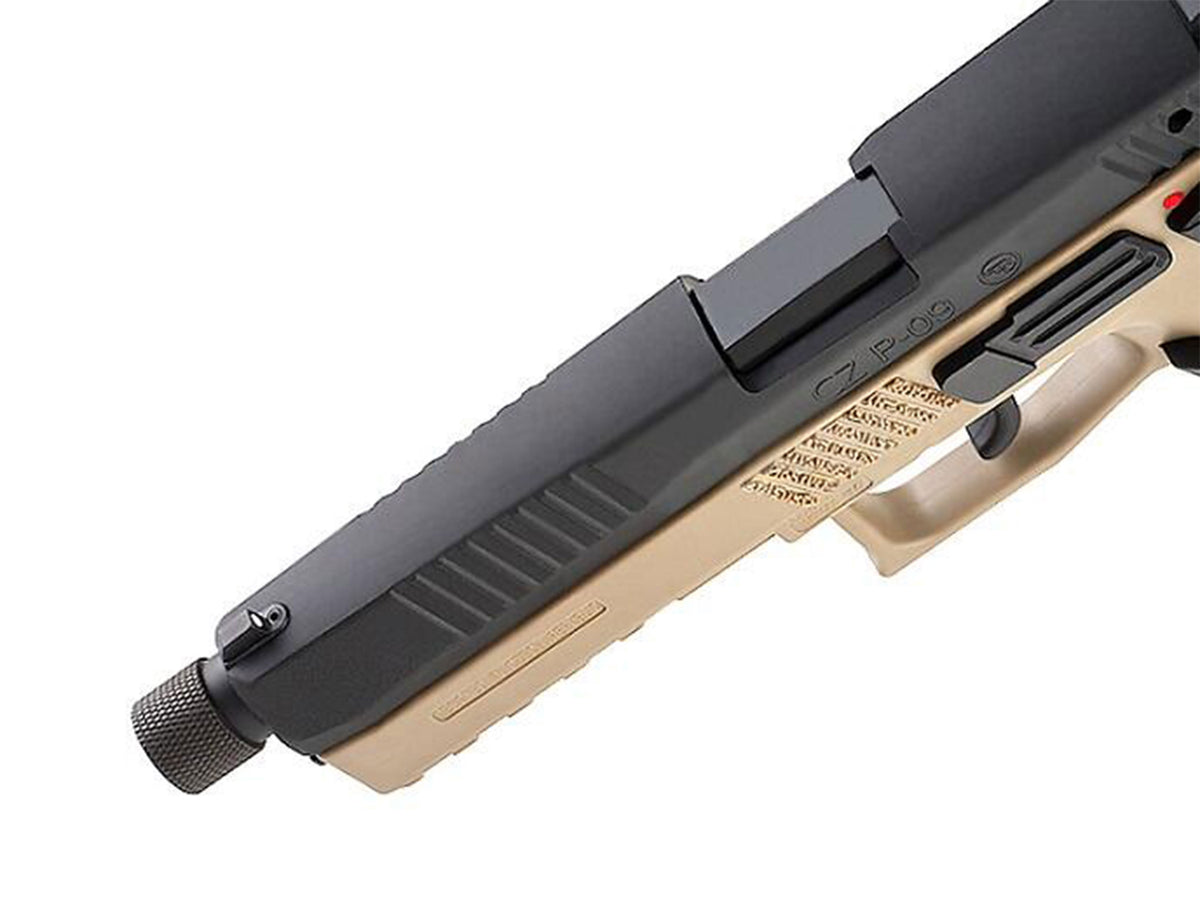 KJ WORKS CZ P-09 Duty Gas Blowback Airsoft Pistol. (Threaded Barrel Version)