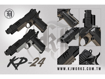 KJ WORKS KP-24 가스 블로우백 에어소프트 권총.