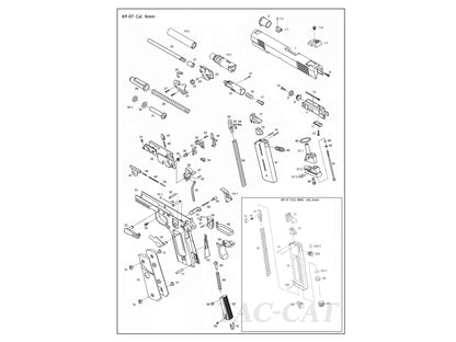 【純正部品】KJ WORKS KP-07 MEU M1911A1  シリーズ ハンドガン パーツ.