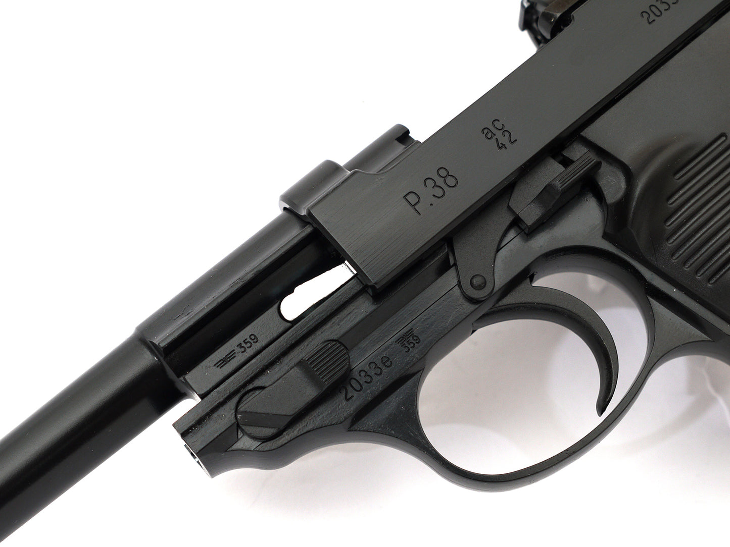 WE WALTHER P38L Gas Blowback Airsoft Pistol. ( w/Marking AC42)
