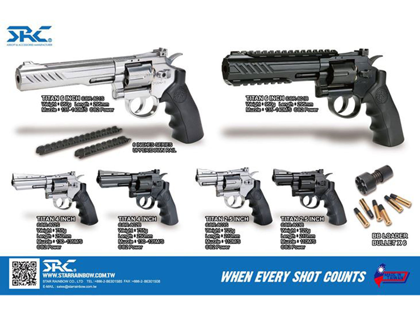 SRC TITAN 4INCH CO2 Airsoft Revolver.