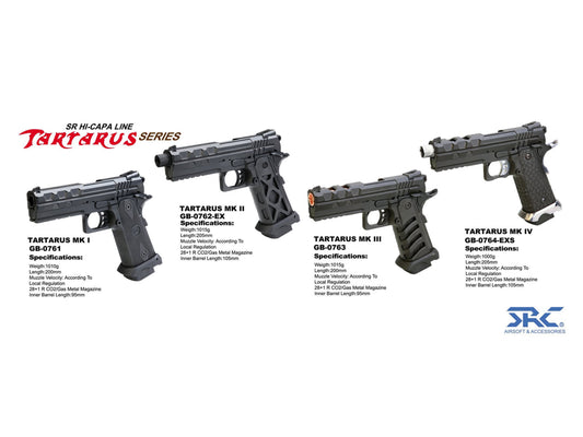  SRC TARTARUS MK II 4.3" 블로우백 가스핸드건. 
