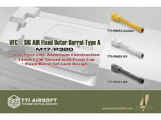 TTI AIRSOFT Fixed CNC Outer Barrel - Type A for SIG AIR M17 P320 Series. (14MM CCW)