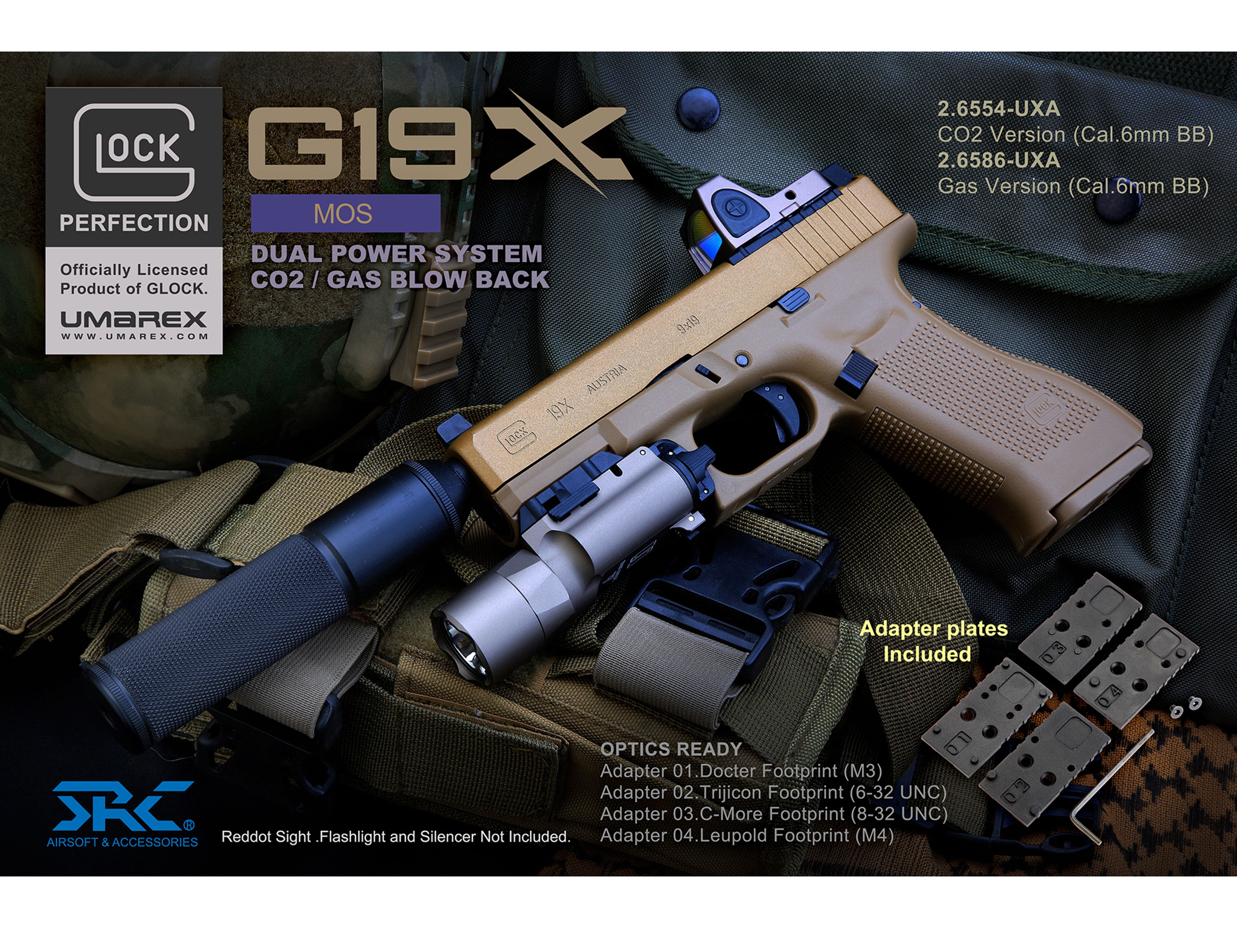 UMAREX | SRC GLOCK 19X Gen5 MOS ガスブローバック CO2 ハンドガン