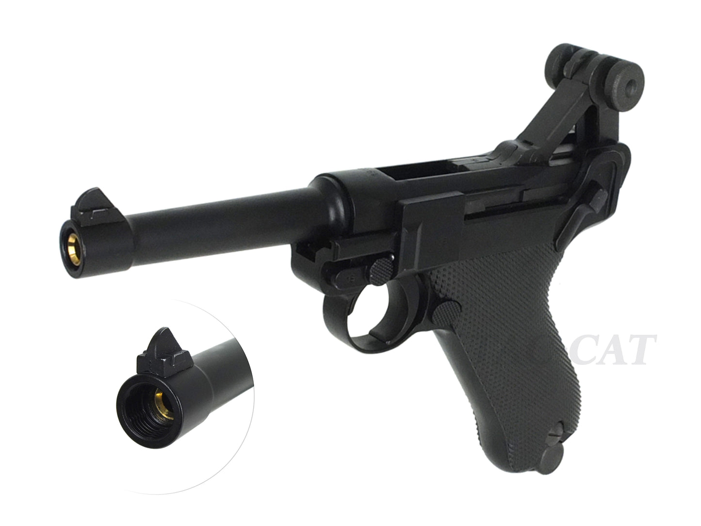 WE Luger P08 4INCH Gas Blowback Airsoft Pistol.