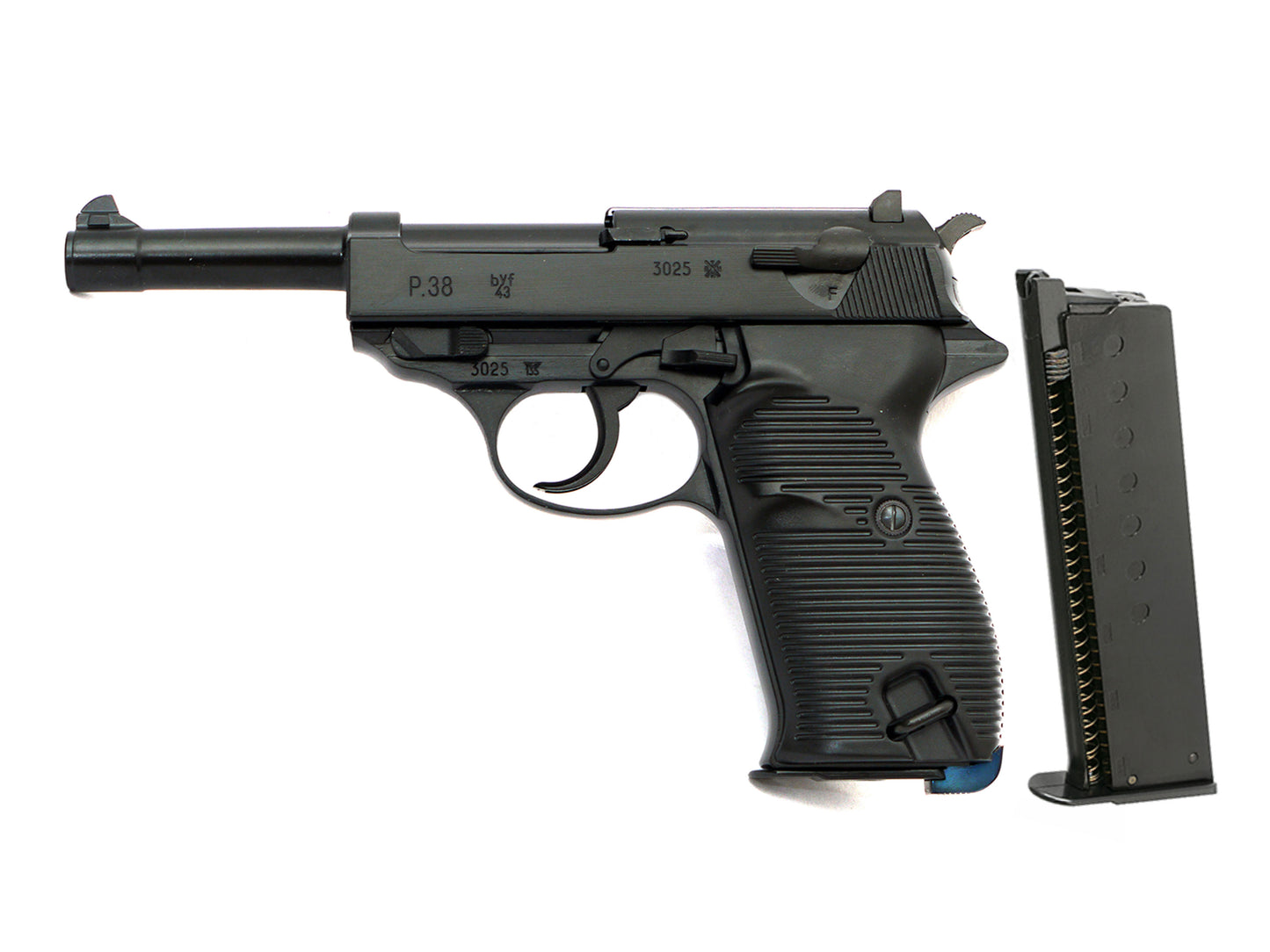 WE WALTHER P38L Gas Blowback Airsoft Pistol. ( w/Marking BYF43)
