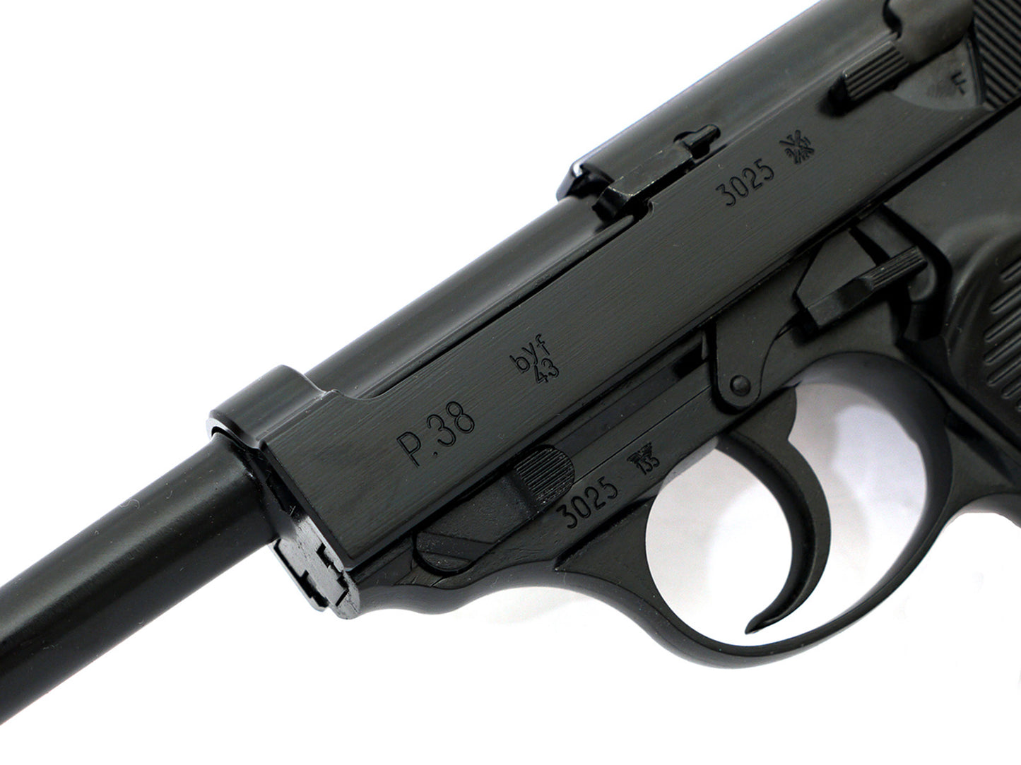 WE WALTHER P38L Gas Blowback Airsoft Pistol. ( w/Marking BYF43)
