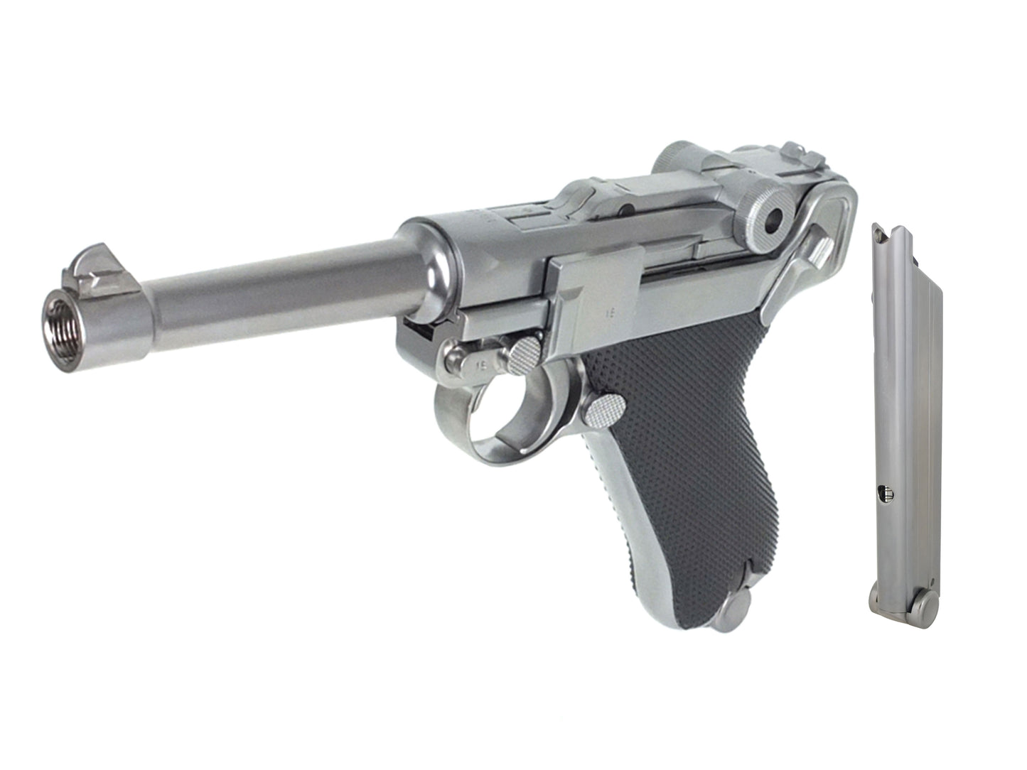 WE Luger P08 4INCH Gas Blowback Airsoft Pistol.